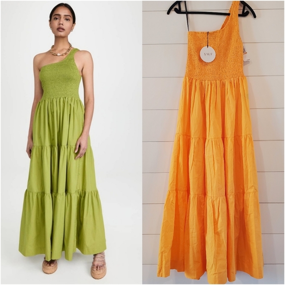 SWF Dresses & Skirts - SWF X REVOLVE Asymmetrical One Shoulder Cotton Maxi Dress